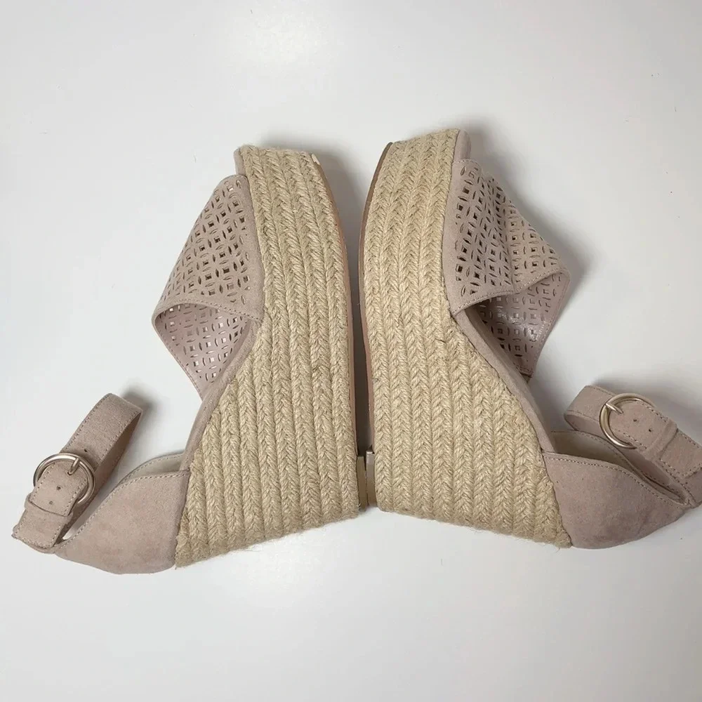 Nordstrom 14th Union Theryn Asymm Blush Pink Espadrille Wedge Sandal